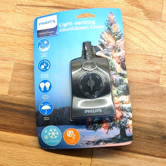 Phillips Light-Sensing Countdown Timer Outdoor Xmas Christmas Lights - Picture 1 of 3